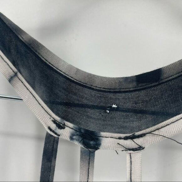 Tie Dye Maxi Dress Racerback Sleeveless Casual Comfy Flowy Black Gray - Picture 3 of 6